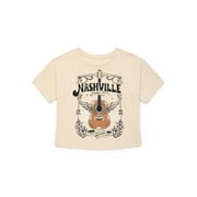 Wonder Nation Girls Nashville Graphic Short Sleeve T-Shirt, Sizes 4-18